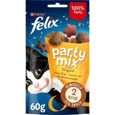 Felix Party Mix Original kattensnoep 60 gram 4 x 60 g