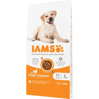 Iams for Vitality Adult Large met kip hondenvoer 12 kg