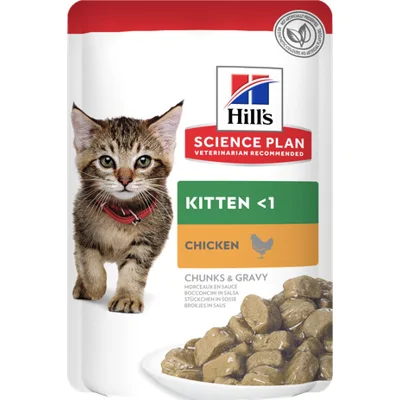 Hill's Kitten nat kattenvoer met kip maaltijdzakje multipack 1 tray (12 x 85 g)