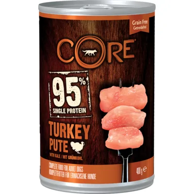 6x Wellness Core Hondenvoer Blik Kalkoen - Kool 400 gr