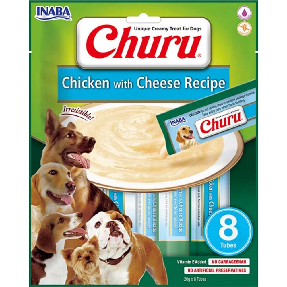 8x Inaba Churu Hondensnack Chicken&Cheese 8 x 20 gr