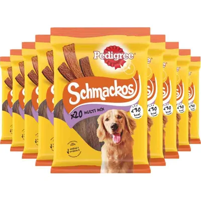 9x Pedigree Schmackos Hondensnacks Mix 140 gr