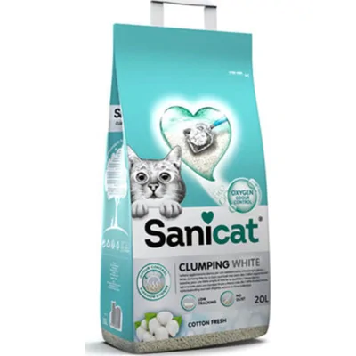 Sanicat Kattenbakvulling Clumping White Cotton Fresh 20 liter