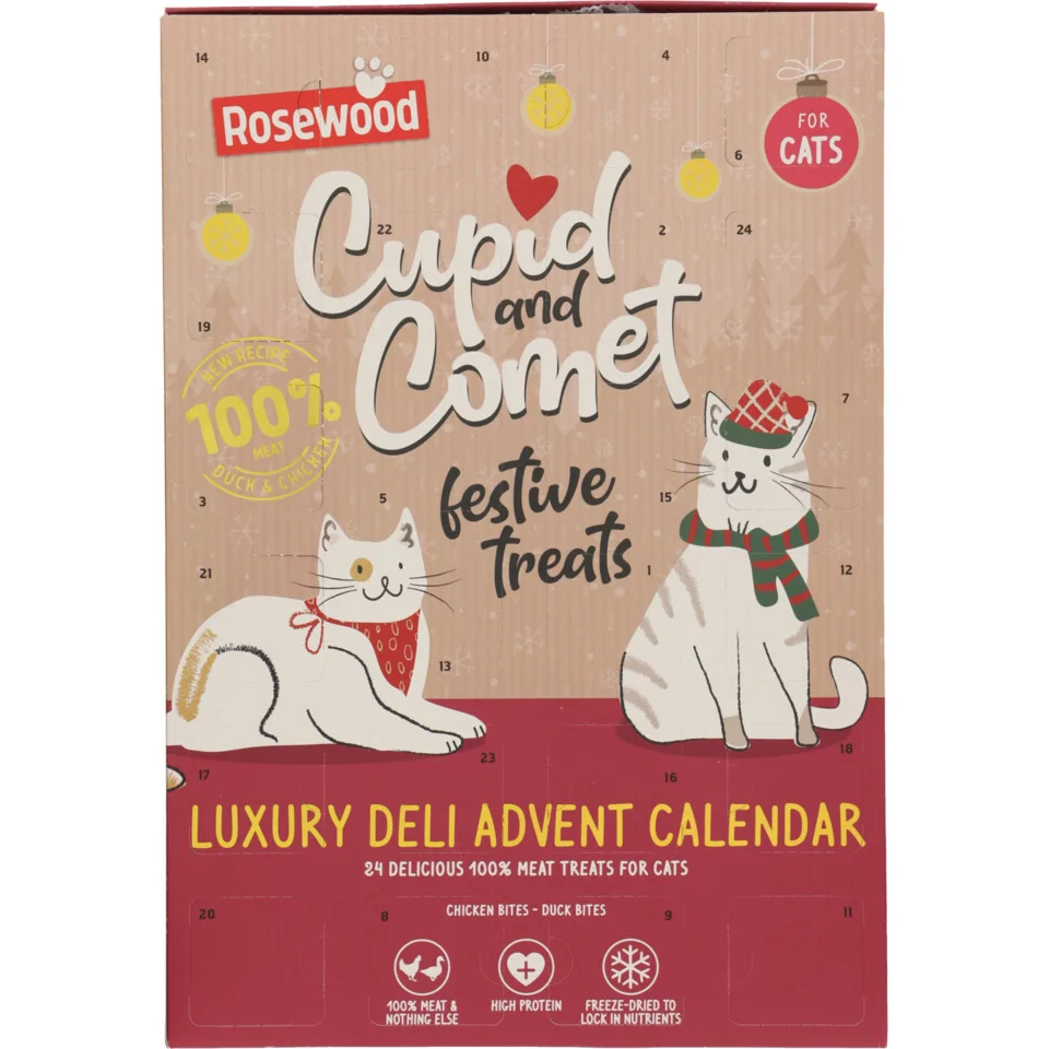 Rosewood Kattensnack Cupid&Comet Adventkalender Kip&Eend 30 gr