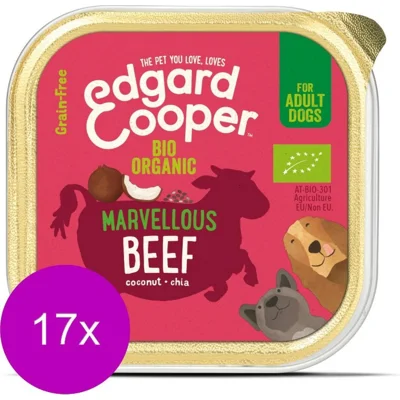 Edgard & Cooper hond Biologische Rund kuipje 17 x 100gr