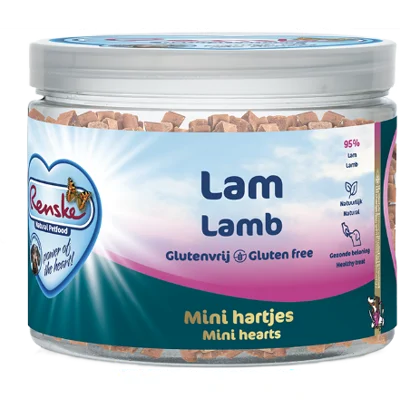 Renske gezonde beloning mini hartjes lam 100 gram