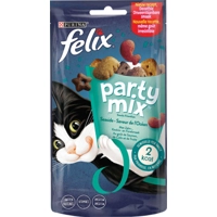 Felix Party Mix Seaside zalm-, koolvis-, forelsmaak kattensnack (60 g) 4 x 60 g