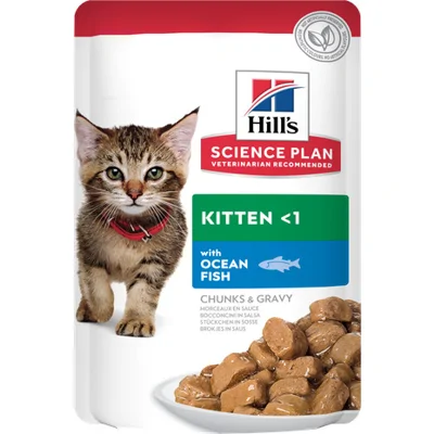 Hill's Kitten nat kattenvoer met zeevis maaltijdzakje multipack 1 tray (12 x 85 g)