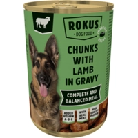 Rokus Hondenvoer Blik Stukjes Lam in Jus 415 gr