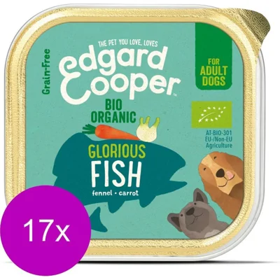 Edgard & Cooper hond Biologische Vis kuipje 17 x 100gr