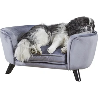 Enchanted hondenmand / sofa romy pewter grijs 67,5x40,5x30,5 cm