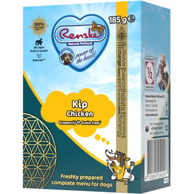 Renske vers hondenvoer Kip Graanvrij hondenvoer 185 gram