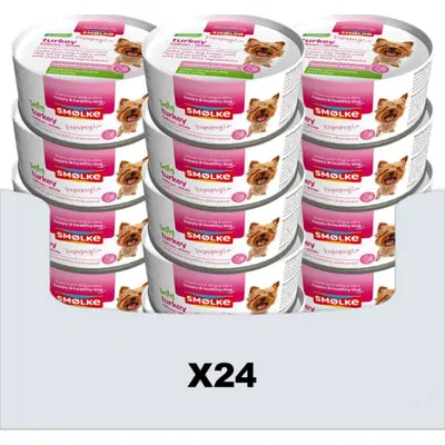Smølke Soft Paté kalkoen hondenvoer 2 x (24 x 125 g)