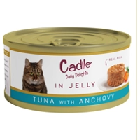 Cadilo Daily Delights - tonijn met ansjovis in gelei - natvoer kat (70 g) 1 verpakking (6 x 70g)