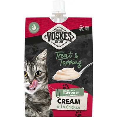 15x Voskes Original Cream Kattensnack Kip 90 gr