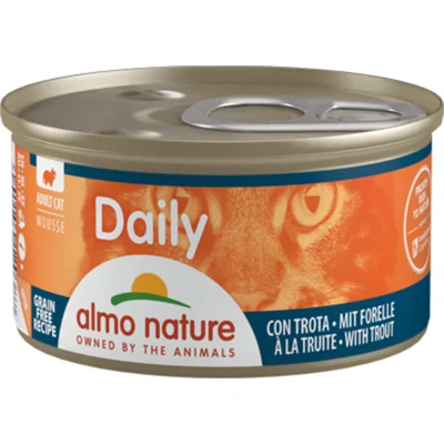 24x Almo Nature Daily Menu Mousse Kattenvoer Nat Forel 85 gr