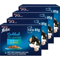 4x Felix Dubbel Zo Lekker Vis Selectie in Gelei 12 x 85 gr