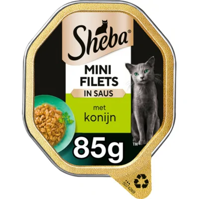 Sheba Mini Filets Adult Kattenvoer Natvoer Konijn in Saus 85 gr