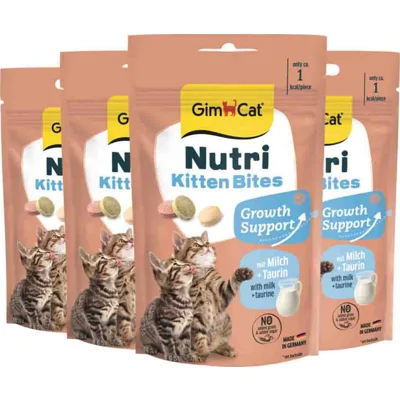 4x GimCat Kattensnack Nutri Kitten Bites 40 gr