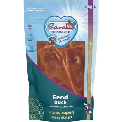 Renske Hondensnack Gezonde Beloning Vlees Strip Eend 1 kg