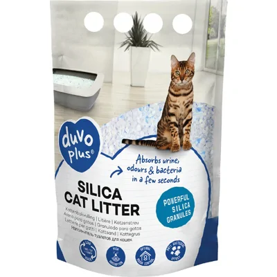 Duvo+ Premium silica kattenbakvulling 5 liter = 2kilo