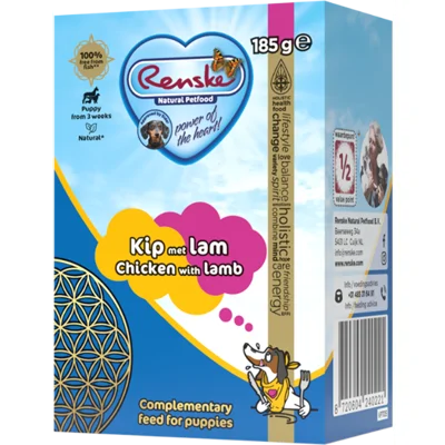 Renske vers hondenvoer Kip met Lam Puppy 185 gram
