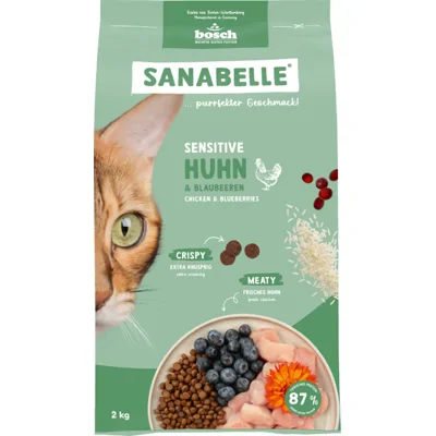Sanabelle Sensitive met kip en bosbessen kattenvoer 2 x 8 kg