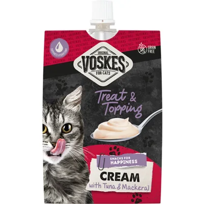 15x Voskes Original Cream Kattensnack Tonijn&Makreel 90 gr