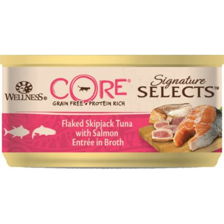 24x Wellness Core Kattenvoer Signature Selects Flaked Tonijn - Zalm 79 gr
