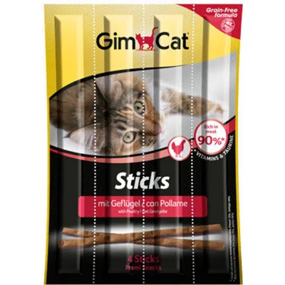 GimCat Sticks - Gevogelte -  16 Stuks (4 x 4 Stuks)