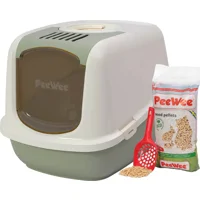PeeWee EcoDome - Kattenbak - Startpakket Salie-Groen/Creme