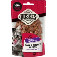 Voskes Soft & Chewy eendenfilet hartjes kattensnack (60 g) 10 stuks product name