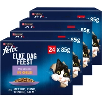 4x Felix Elke Dag Feest Mix Selectie in Gelei 24 x 85 gr