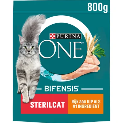 4x Purina ONE Adult Sterilcat Kip - Tarwe 800 gr