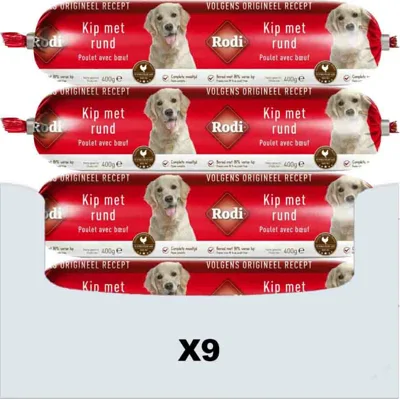 9x Rodi Worst Kip - Rund 400 gr