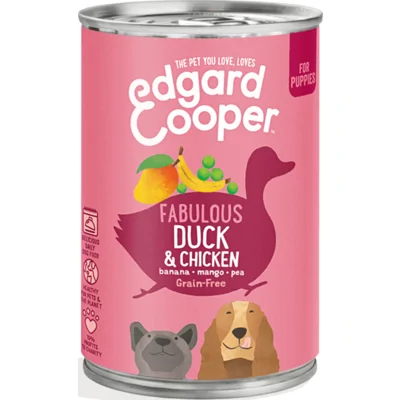 Edgard&Cooper Blik Vers Vlees Puppy Hondenvoer Eend - Kip 400 gr