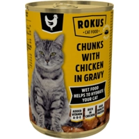 Rokus Kattenvoer Blik Kipbrokjes in Jus 415 gr
