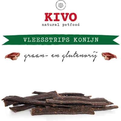 Kivo Vleesstrips Konijn - 200 g