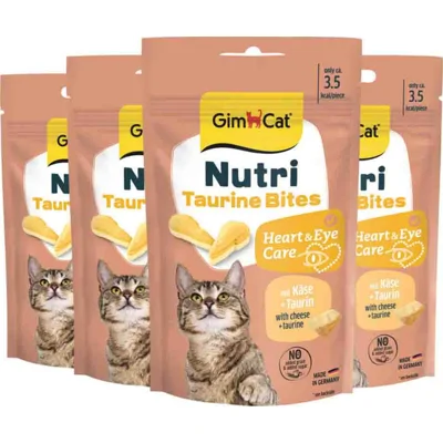 4x GimCat Kattensnack Nutri Taurine Bites 40 gr