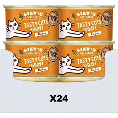 Lily's Kitchen Tasty Cuts in gravy kip natvoer kat 18 x 85 g