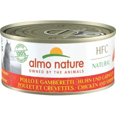 Almo Nature HFC Natural kip met garnalen natvoer kat (150 g) 12 x 150 g