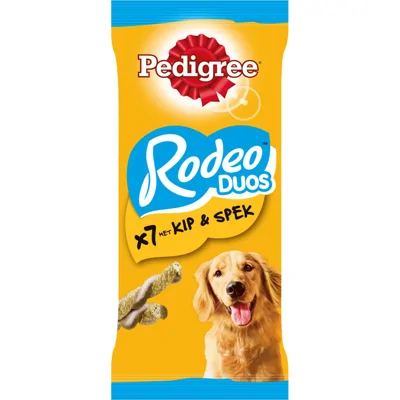 Pedigree Rodeo Duos met kip en speksmaak hondensnack (123 gr) 10 x 123 g