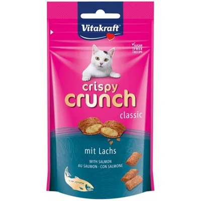 Vitakraft Crispy Crunch Classic met zalm kattensnack (60 g) 2 verpakkingen