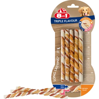8in1 Triple Flavour sticks hondensnacks 1 verpakking