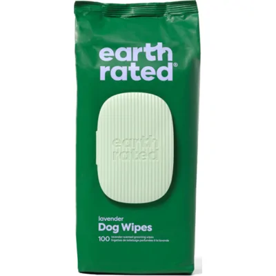 12x Earth Rated Dog Wipes Schoonmaakdoekjes Lavendel 100 doekjes