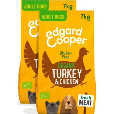 2x Edgard&Cooper Hondenvoer Bio Kalkoen - Bio Kip 7 kg