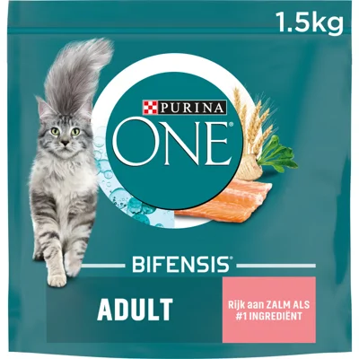 4x Purina ONE Adult Zalm - Volkoren Granen 1,5 kg