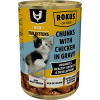 Rokus Kattenvoer Blik Kitten Kipbrokjes in Jus 415 gr