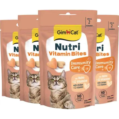 4x GimCat Kattensnack Nutri Vitamin Bites 40 gr