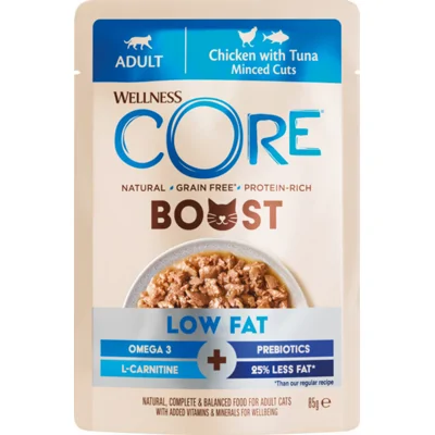 Wellness Core Kattenvoer Boost+ Low Fat Kip & Tonijn 85 gr